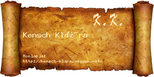 Kensch Klára névjegykártya